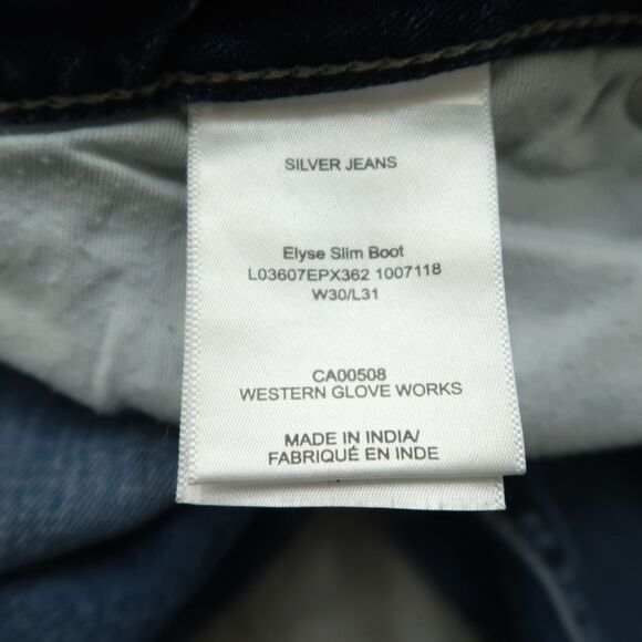 Silver Jeans Women's Size 30 Blue Mid-Rise Elyse Slim Boot Denim 29" inseam - Picture 10 of 16